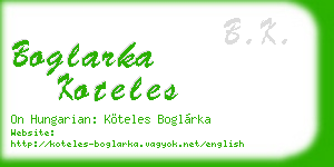 boglarka koteles business card